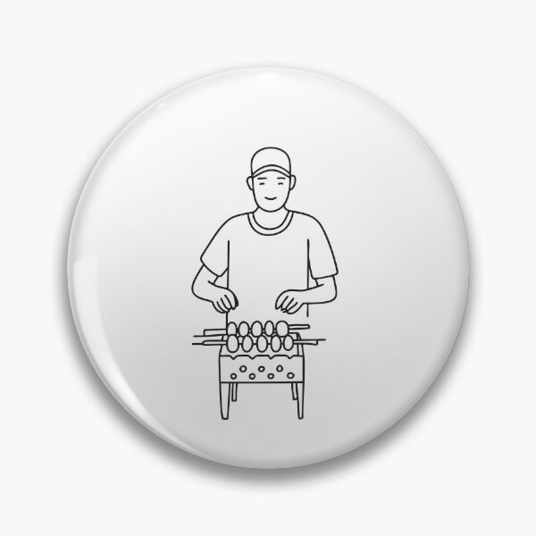 Item preview, Doodle illustration of a vendor cooking skewers on a charcoal grill designed and sold by rasagamastore.