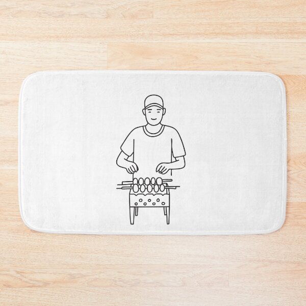 Item preview, Doodle illustration of a vendor cooking skewers on a charcoal grill designed and sold by rasagamastore.