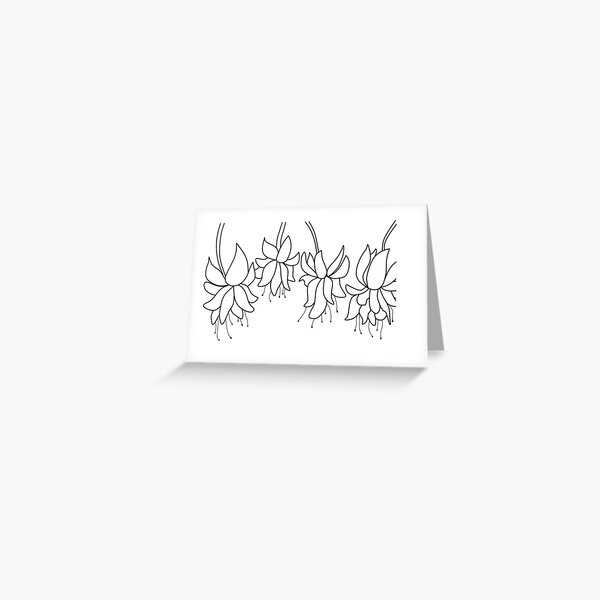 Botanical Line Art Digitized Drawing Greeting Card