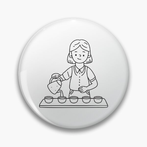 Item preview, Doodle illustration of a vendor serving tea into small cups designed and sold by rasagamastore.