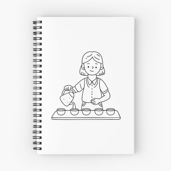 Item preview, Doodle illustration of a vendor serving tea into small cups designed and sold by rasagamastore.