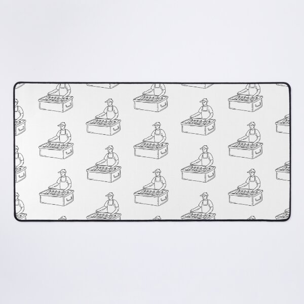 Item preview, Doodle illustration of a vendor selling fresh fish from a large cooler designed and sold by rasagamastore.