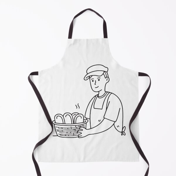 Item preview, Doodle illustration of a vendor arranging loaves of bread inside a basket designed and sold by rasagamastore.