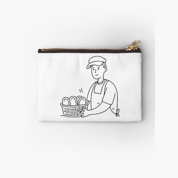 Item preview, Doodle illustration of a vendor arranging loaves of bread inside a basket designed and sold by rasagamastore.