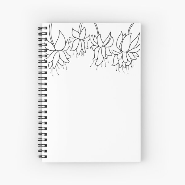 Botanical Line Art Digitized Drawing Spiral Notebook