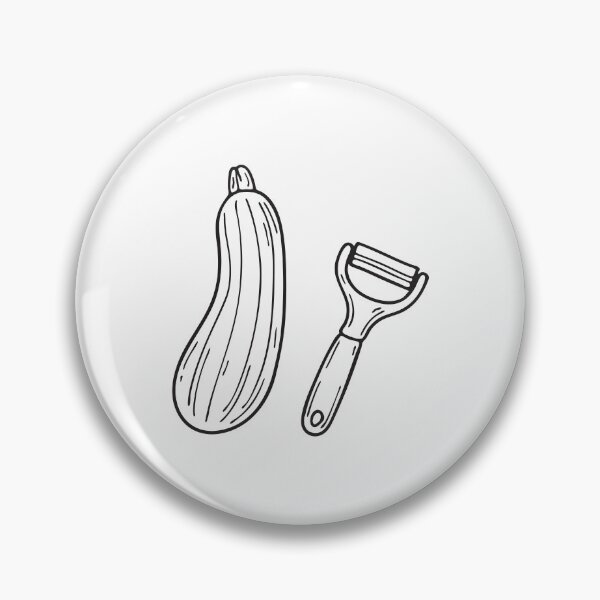 Item preview, Doodle illustration of a zucchini placed beside a vegetable peeler designed and sold by rasagamastore.