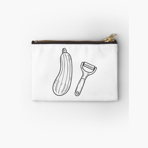 Item preview, Doodle illustration of a zucchini placed beside a vegetable peeler designed and sold by rasagamastore.