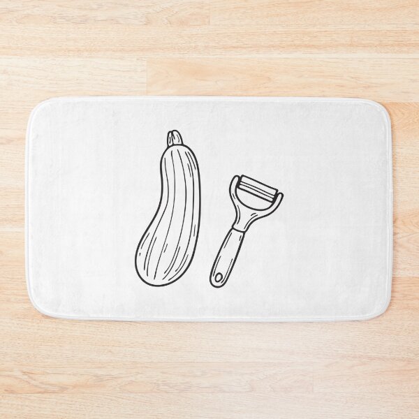 Item preview, Doodle illustration of a zucchini placed beside a vegetable peeler designed and sold by rasagamastore.