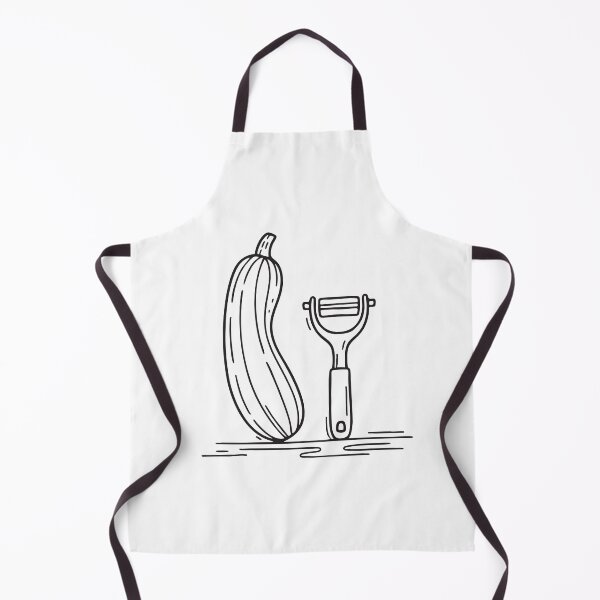 Item preview, Doodle illustration of a zucchini lying next to a vegetable peeler designed and sold by rasagamastore.