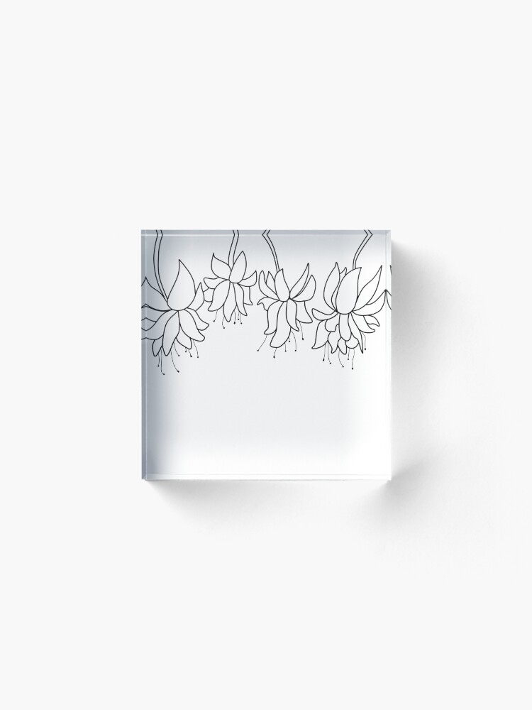Alternate view of Botanical Line Art Digitized Drawing Acrylic Block
