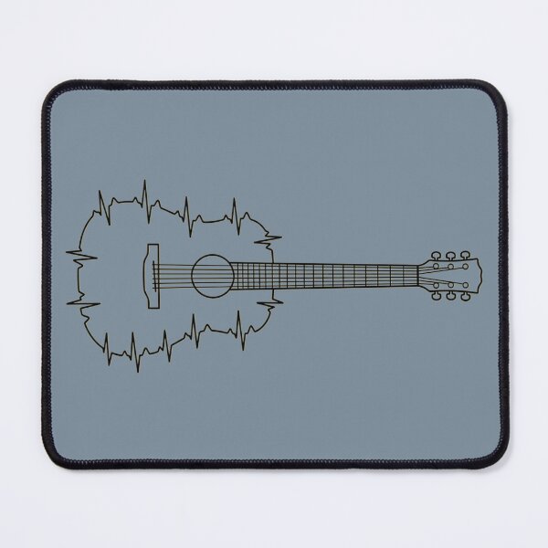 Item preview, Acoustic Guitar Heartbeat Line Art For Music Lovers designed and sold by ANJ Creative Designs.