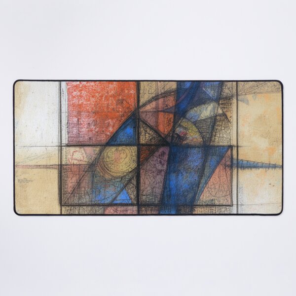 Item preview, Abstract Geometric Blue Harmony with Hand-drawn Details designed and sold by Habatour Creations Exclusive Digital Art Products.