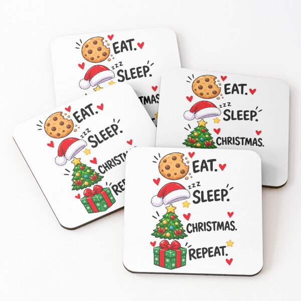 Item preview, Eat Sleep Christmas Repeat Funny Holiday Design designed and sold by Kenzie & Co.