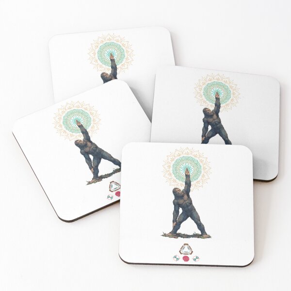 Item preview, Bigfoot Yoga Triangle Pose Trikonasana Sasquatch Art designed and sold by Whimsy Trail Co.
