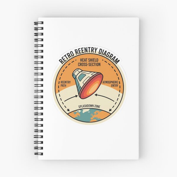 Item preview, Retro Space Capsule Atmospheric Reentry Diagram designed and sold by Qavex Design Co..