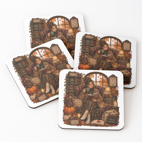 Item preview, Mental Wellness Self-Care Woman Reading Journal Cozy Autumn designed and sold by FestivityFinds.