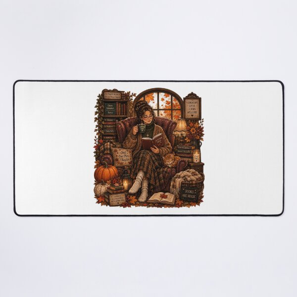 Item preview, Mental Wellness Self-Care Woman Reading Journal Cozy Autumn designed and sold by FestivityFinds.