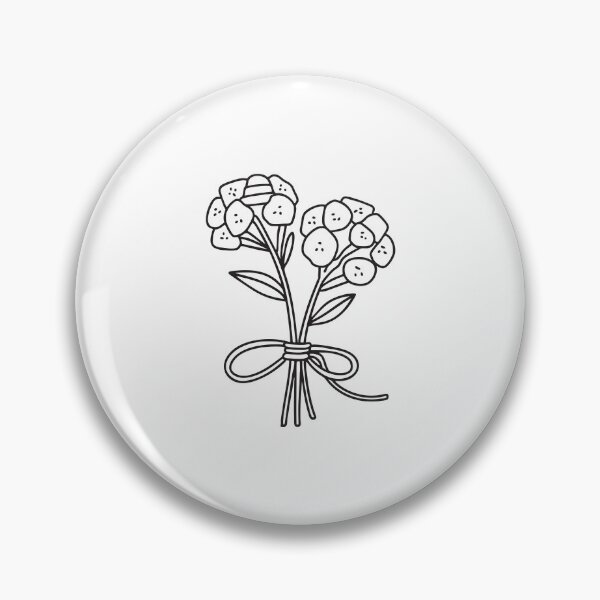 Item preview, Doodle illustration of a small bouquet of verbena bound with a string designed and sold by rasagamastore.