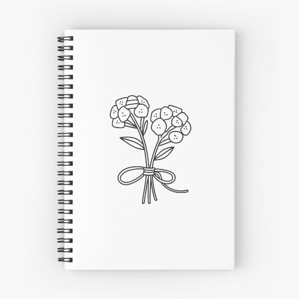 Item preview, Doodle illustration of a small bouquet of verbena bound with a string designed and sold by rasagamastore.