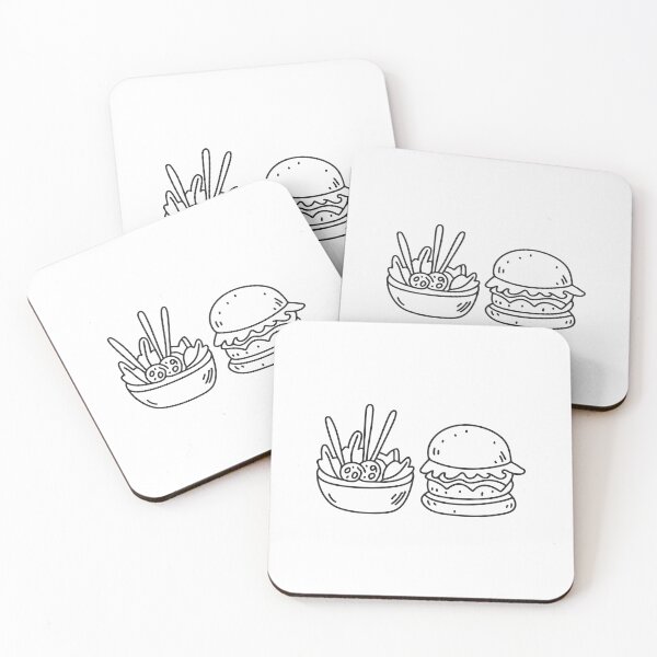 Item preview, Doodle illustration of a burger placed next to a bowl of fresh salad designed and sold by rasagamastore.