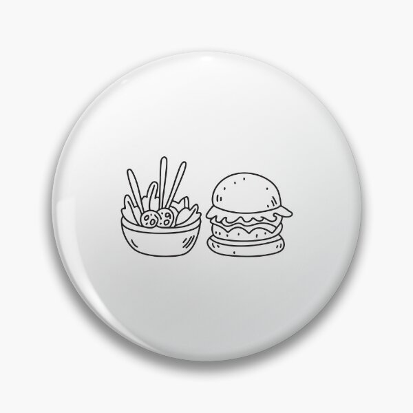 Item preview, Doodle illustration of a burger placed next to a bowl of fresh salad designed and sold by rasagamastore.