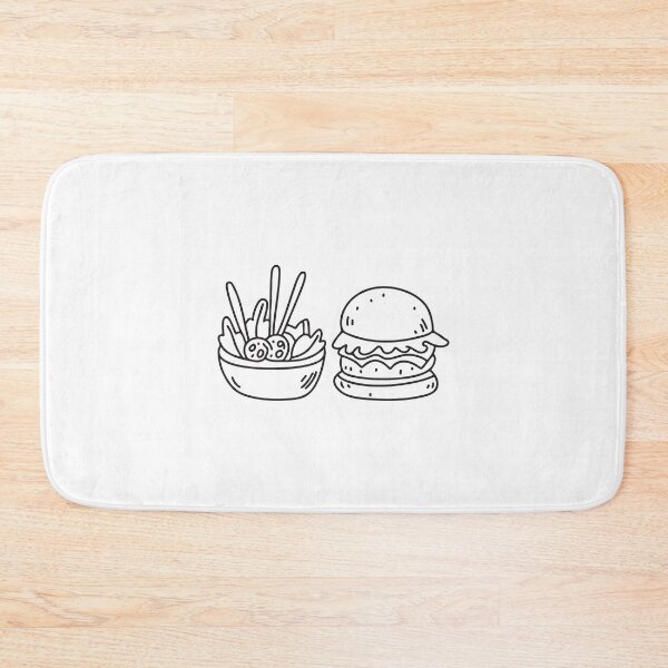 Item preview, Doodle illustration of a burger placed next to a bowl of fresh salad designed and sold by rasagamastore.