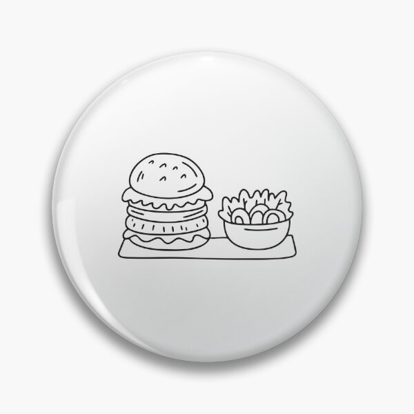 Item preview, Doodle illustration of a plate with burger and salad side by side designed and sold by rasagamastore.