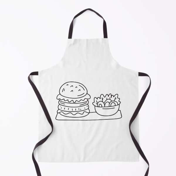 Item preview, Doodle illustration of a plate with burger and salad side by side designed and sold by rasagamastore.