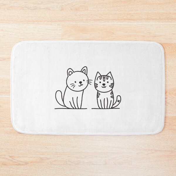 Item preview, Doodle illustration of a dog and a cat facing each other on the floor designed and sold by rasagamastore.