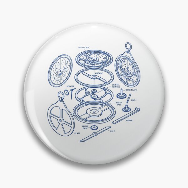 Item preview, Minimalist Astrolabe Exploded View Blueprint Diagram designed and sold by Qavex Design Co..