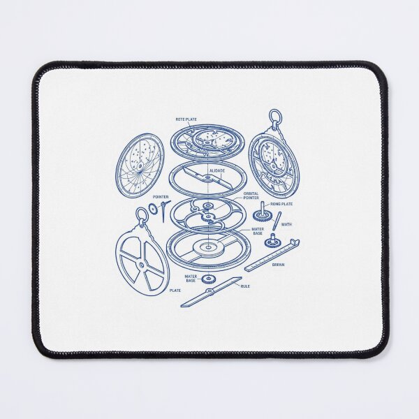 Item preview, Minimalist Astrolabe Exploded View Blueprint Diagram designed and sold by Qavex Design Co..