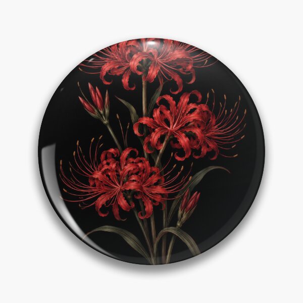 Item preview, Vintage Red Spider Lily Flowers – Retro Botanical Floral Art designed and sold by Lyannaadesign.