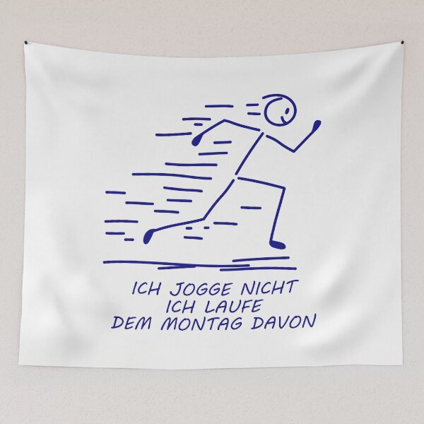 Item preview, I'm running away from Monday - funny stick figure designed and sold by SaSe-Design.