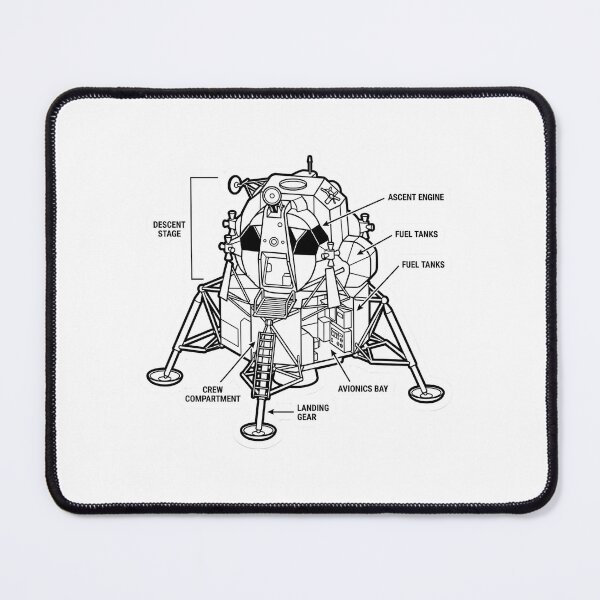Item preview, Minimalist Lunar Module Technical Blueprint Diagram designed and sold by Qavex Design Co..