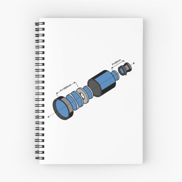 Item preview, Exploded Refracting Telescope Optical Lens Diagram designed and sold by Qavex Design Co..