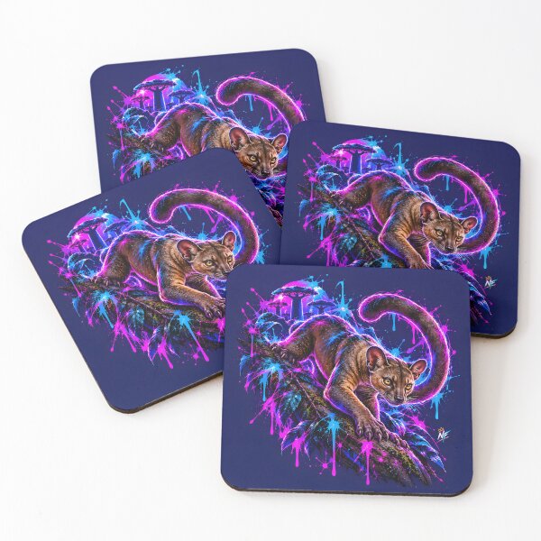 Item preview, Neon Fossa with a Powerful Curled Tail designed and sold by srangiem-cc.