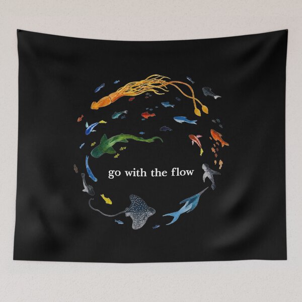Item preview, National Geographic Marine Animals  - Marine Animals Go With The Flow - Watercolor Ocean designed and sold by dancymantil.