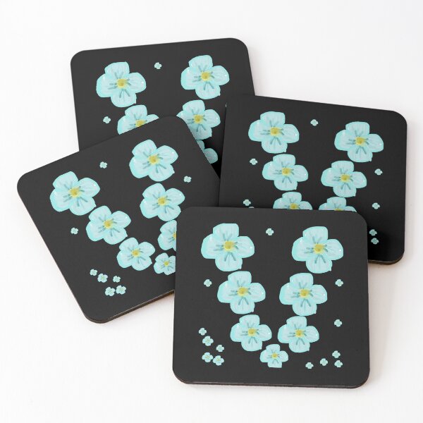 Item preview, Cute Light Blue Watercolor Flowers Pattern – V-Shape Floral Layout designed and sold by BalkanBloomArt.