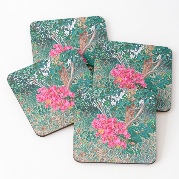 Item preview, Impressionist Pink Crape Myrtle Painting – Mediterranean Garden Art designed and sold by BalkanBloomArt.