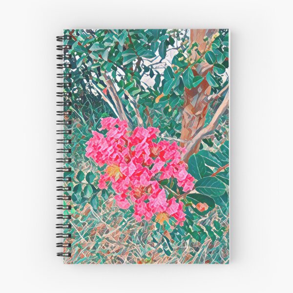 Item preview, Impressionist Pink Crape Myrtle Painting – Mediterranean Garden Art designed and sold by BalkanBloomArt.