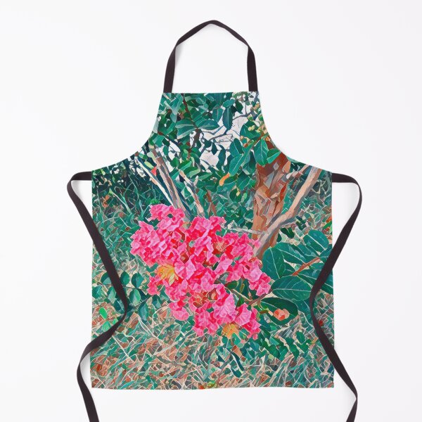 Item preview, Impressionist Pink Crape Myrtle Painting – Mediterranean Garden Art designed and sold by BalkanBloomArt.