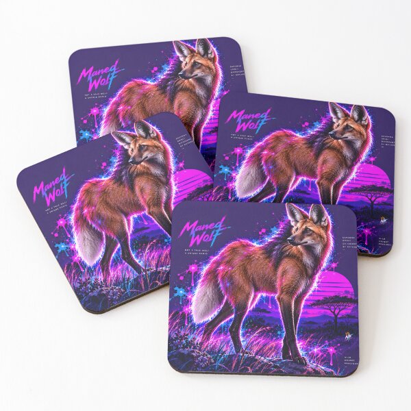 Item preview, Neon Maned Wolf in a Moonlit Savanna designed and sold by srangiem-cc.