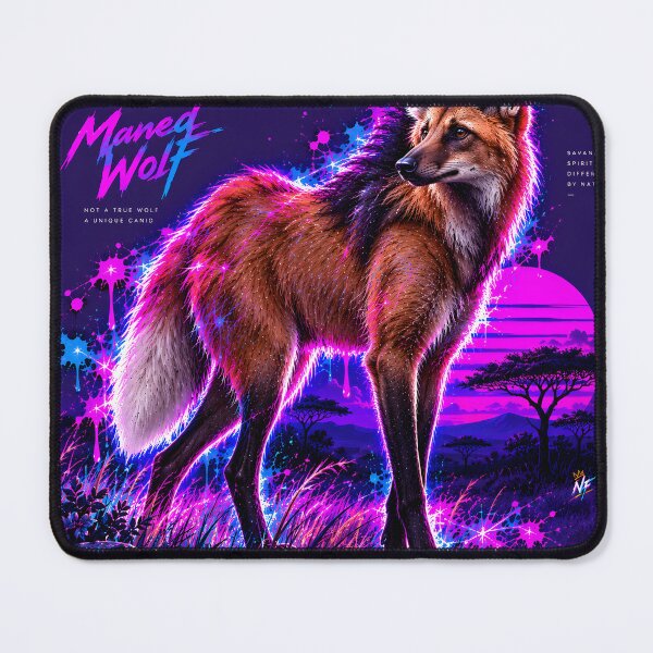 Item preview, Neon Maned Wolf in a Moonlit Savanna designed and sold by srangiem-cc.