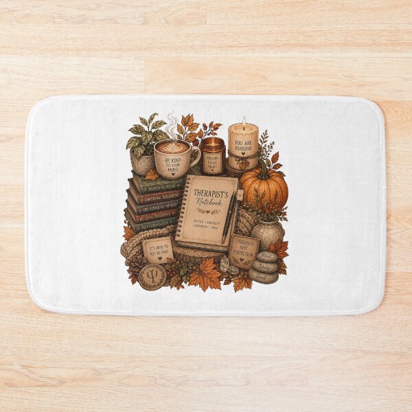 Item preview, Cozy Autumn Reading Room with Mindfulness Quotes and Pumpkins designed and sold by FestivityFinds.