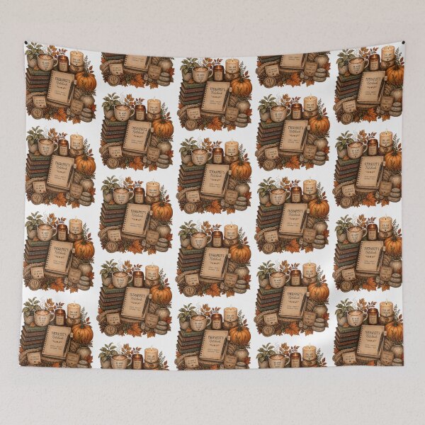 Item preview, Cozy Autumn Reading Room with Mindfulness Quotes and Pumpkins designed and sold by FestivityFinds.