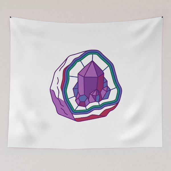 Item preview, Geometric Purple Amethyst Geode Crystal Illustration designed and sold by Qavex Design Co..