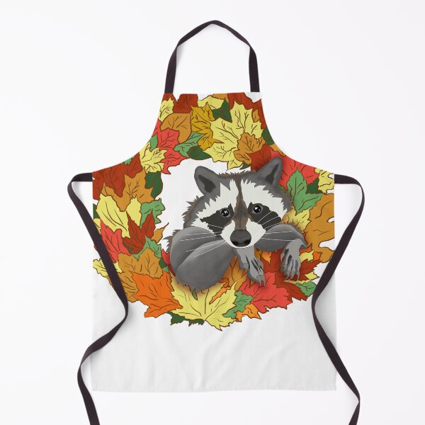 Item preview, Raсcoon in an Autumn Leaf Wreath designed and sold by KateQR.