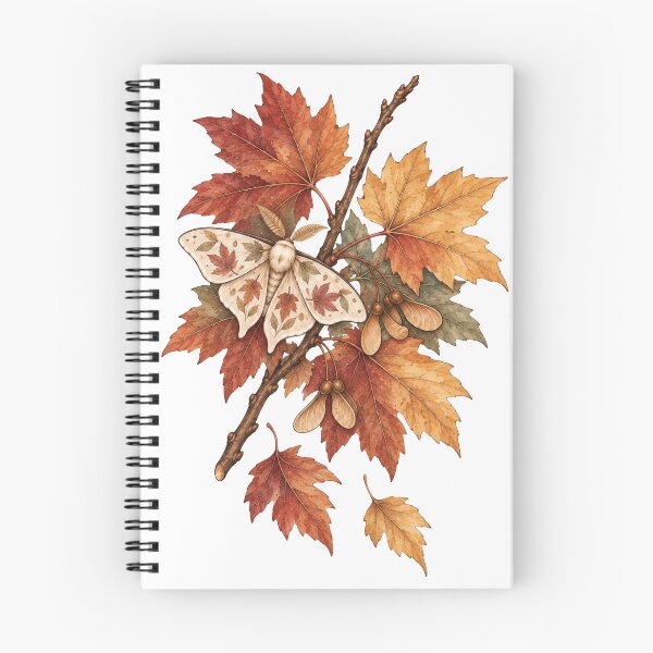 Item preview, Maple Leaves and Moth Golden Autumn Leaf Art designed and sold by DreamelleStudio.