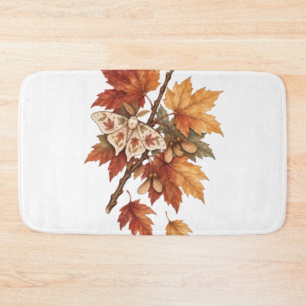 Item preview, Maple Leaves and Moth Golden Autumn Leaf Art designed and sold by DreamelleStudio.