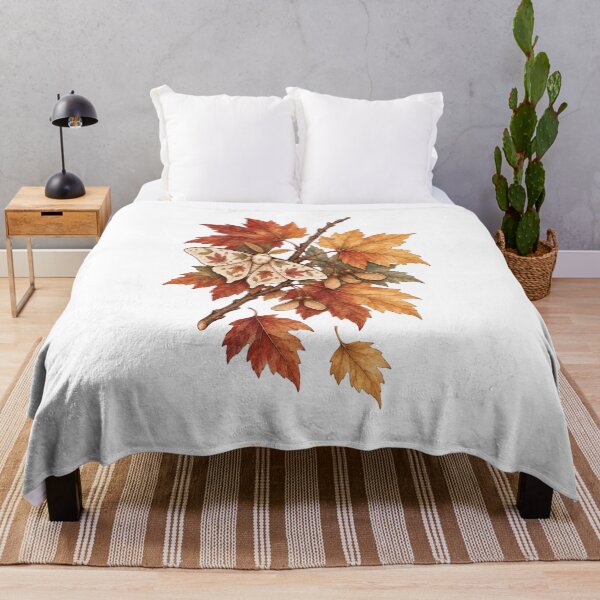 Item preview, Maple Leaves and Moth Golden Autumn Leaf Art designed and sold by DreamelleStudio.